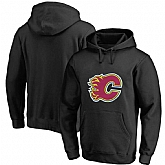 Calgary Flames Dark Black All Stitched Pullover Hoodie,baseball caps,new era cap wholesale,wholesale hats